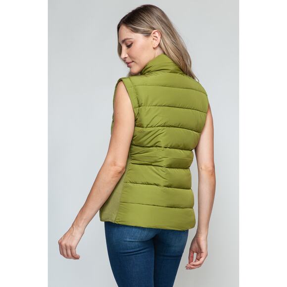 SNOBBISH Green Zip Up Turtleneck Puffer Vest Full Zip Pockets New Fall Winter - Picture 6 of 9